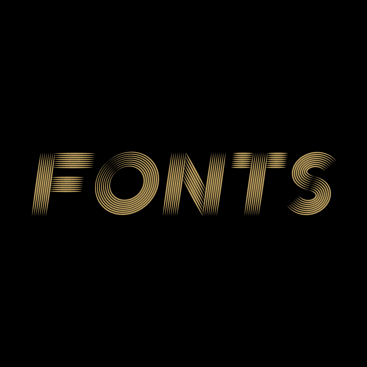 An image depicting the word 'Fonts' written in the captivating 'Road' font, adorned in shimmering gold, set against a sophisticated black backdrop. This visually compelling representation accentuates the significance of choosing the best fonts for web designers, highlighting the impact of typography on website design and aesthetics.